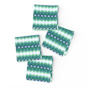 Scalloping Circles Ikat Green and Blue