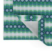 Scalloping Circles Ikat Green and Blue