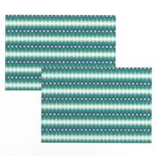 Scalloping Circles Ikat Green and Blue