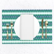 Scalloping Circles Ikat Green and Blue