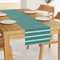 Scalloping Circles Ikat Green and Blue