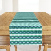 Scalloping Circles Ikat Green and Blue