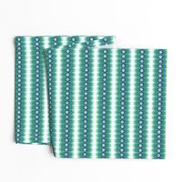 Scalloping Circles Ikat Green and Blue