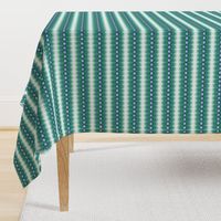 Scalloping Circles Ikat Green and Blue