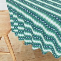 Scalloping Circles Ikat Green and Blue