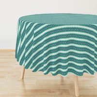 Scalloping Circles Ikat Green and Blue