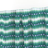 Scalloping Circles Ikat Green and Blue