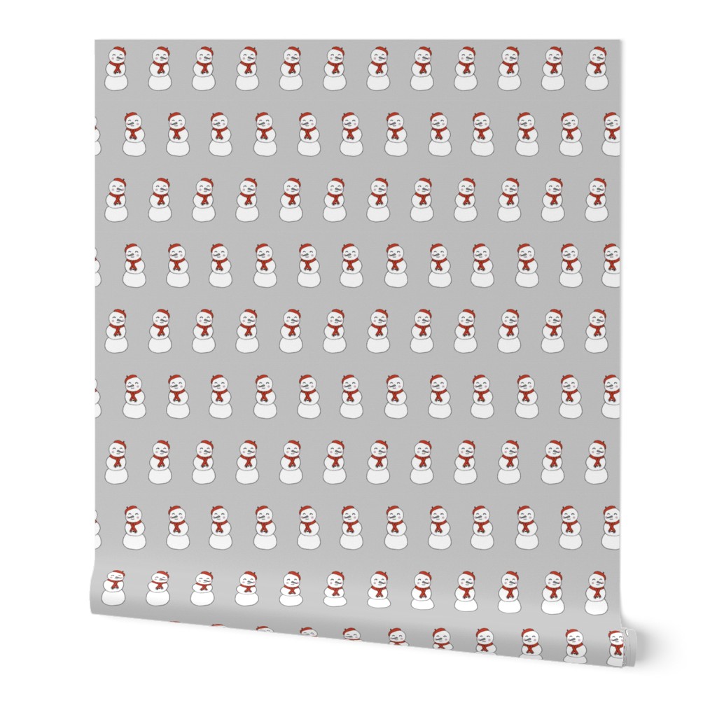 snowman // grey snowman snow winter cute christmas fabric cute simple christmas fabric