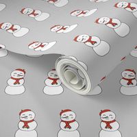 snowman // grey snowman snow winter cute christmas fabric cute simple christmas fabric