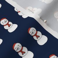 snowman // navy blue snowman winter christmas cute christmas snowmen fabric