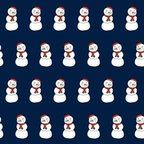 snowman // navy blue snowman winter christmas cute christmas snowmen fabric