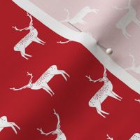 reindeer // red christmas reindeer cute christmas fabric simple red christmas design