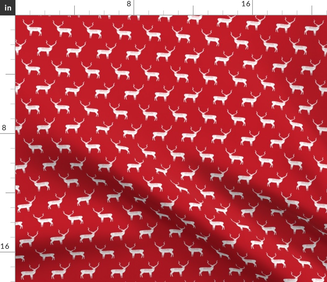 reindeer // red christmas reindeer cute christmas fabric simple red christmas design