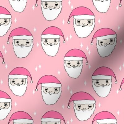 santa // pink santa christmas fabric cute xmas holiday christmas fabrics cute holiday christmas