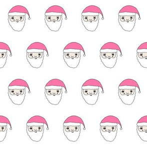 santa // pink santa cute christmas fabric cute christmas santa claus fabric