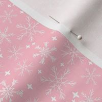 snowflakes // christmas fabric cute pink christmas winter fabric cute xmas holiday christmas design