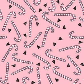 candy canes // pink candy cane cute girls candy cane fabric xmas holiday christmas fabrics cute christmas designs