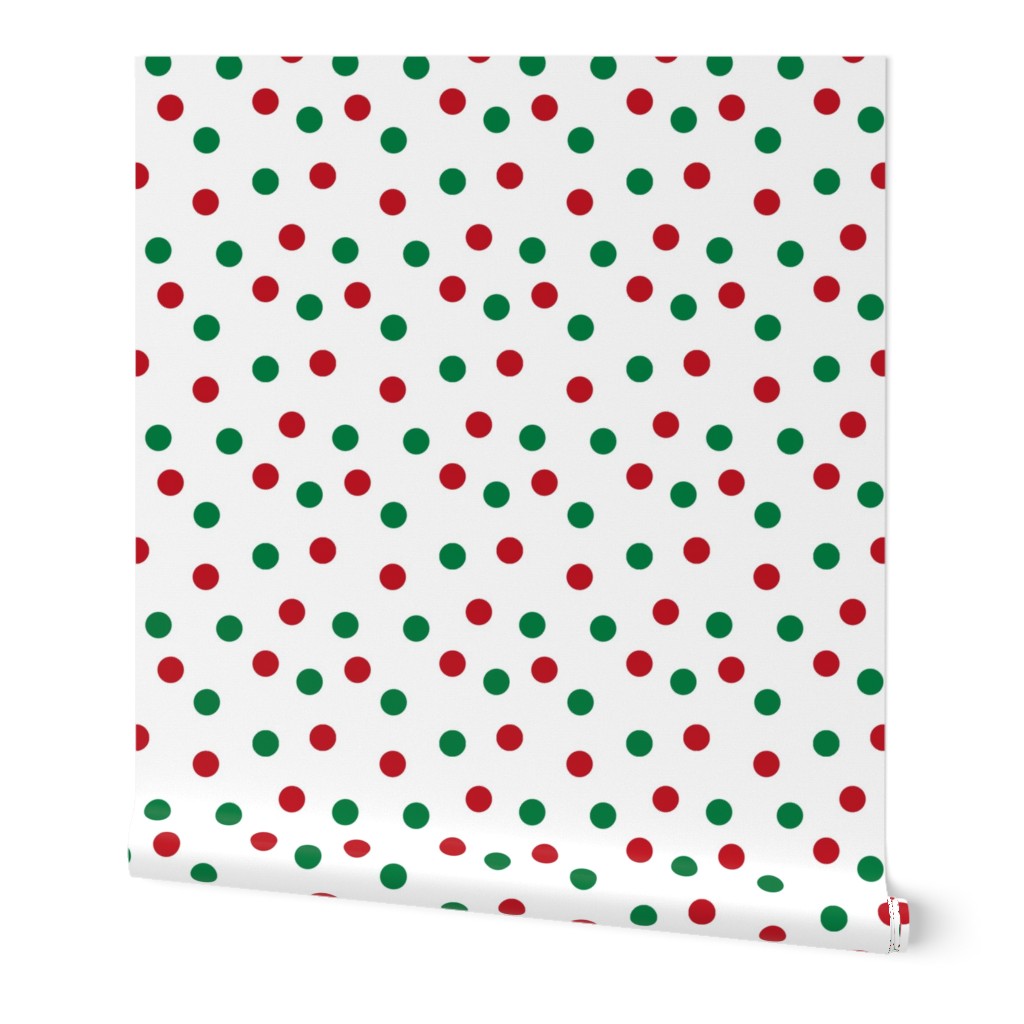 christmas dots // red and green christmas fabric christmas dots cute christmas red and green design