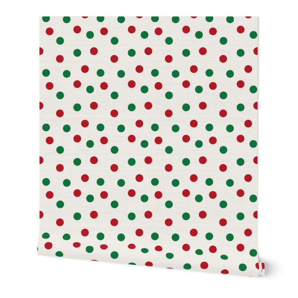 christmas dots // red and green christmas fabric christmas dots cute christmas red and green design