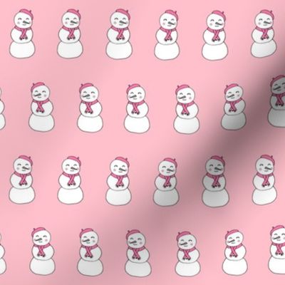 snowman // pink christmas fabric cute pink christmas snowmen designs