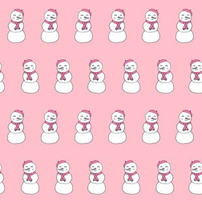 snowman // pink christmas fabric cute pink christmas snowmen designs