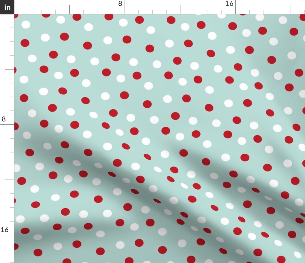 christmas dots // mint and red christmas fabric cute xmas holiday christmas design mint and red christmas