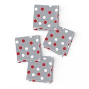 christmas dots // grey and red christmas xmas holiday christmas fabric cute holiday christmas design