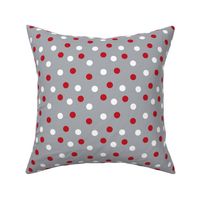 christmas dots // grey and red christmas xmas holiday christmas fabric cute holiday christmas design