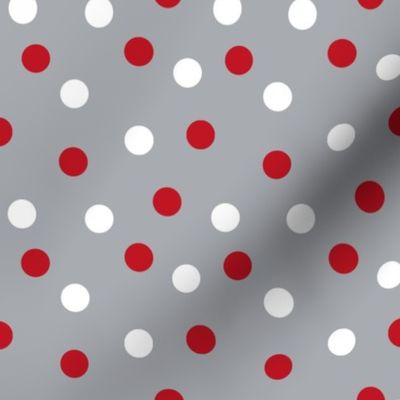 christmas dots // grey and red christmas xmas holiday christmas fabric cute holiday christmas design