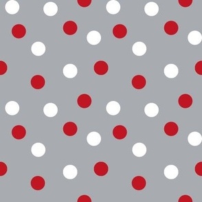 christmas dots // grey and red christmas xmas holiday christmas fabric cute holiday christmas design