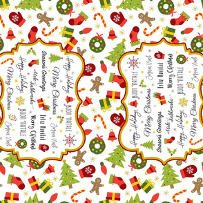 Tea Towel-Merry Mix-White