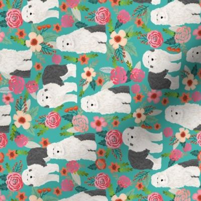 old english sheepdog florals cute dogs best dog floral prints cute old english sheepdog designs railroad fabric 