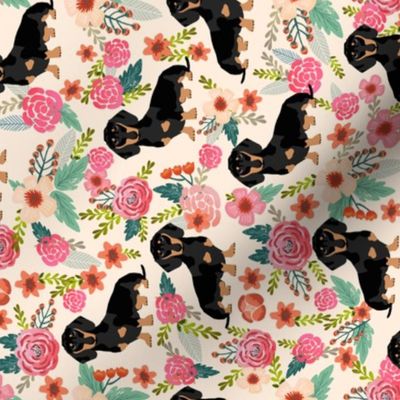 doxie  flowers florals dachshund dachshunds fabric dog cute pet dog fabric for baby leggings cute girls sweet flowers railroad fabrics