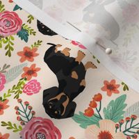 doxie  flowers florals dachshund dachshunds fabric dog cute pet dog fabric for baby leggings cute girls sweet flowers railroad fabrics