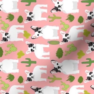 frenchies french bulldog cactus cacti cute funny dogs dog  railroad fabrics