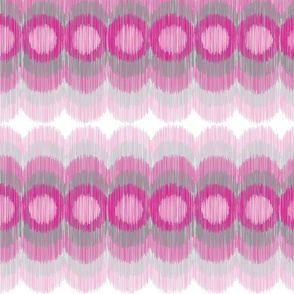 Scalloping Circles Ikat Pink Gray