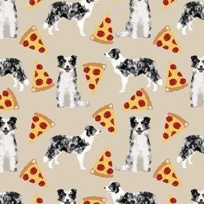 blue merle border collies pizza cute pizza fabrics neutral dogs fabric cute dog design