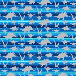 16-05X Gray grey Boy Dinosaur 4 x 3 on royal sky blue stripe _ Miss Chiff Designs 