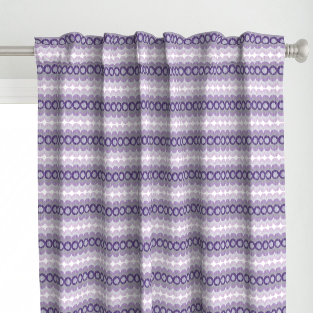 Scalloping Circles Ikat Purple and Gray