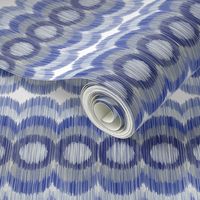 Scalloping Circles Ikat Dark Blue and Gray