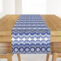 Scalloping Circles Ikat Dark Blue and Gray