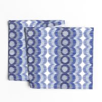 Scalloping Circles Ikat Dark Blue and Gray