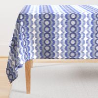 Scalloping Circles Ikat Dark Blue and Gray