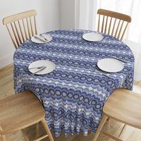 Scalloping Circles Ikat Dark Blue and Gray