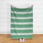 Scalloping Circles Ikat Green and Gray