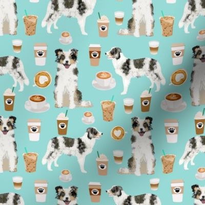 border collie blue merle coffee fabric cute dogs fabric blue merle coffees cute border collies dogs fabric