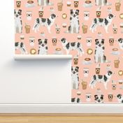 border collies fabric blush coffee fabric cute border collies design cute dogs fabric dog