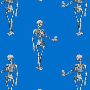 Skeleton on Blue