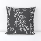 Christmas Boughs in Charcoal // Gift wrap or Fun Christmas fabric // Doodle style repeating pattern by Zoe Charlotte