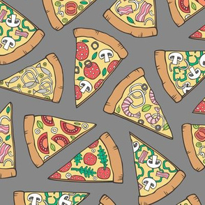 Pizza Fast Junk Food on Dark Grey